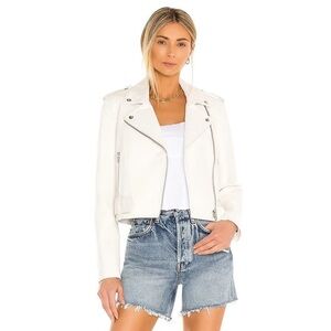 Pistols Faux Leather White Biker Jacket